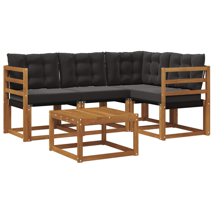 Set de canapele de exterior cu pernă 5 pcs Natural și Negru - WALTI WALTI