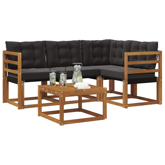 Set de canapele de exterior cu pernă 5 pcs Natural și Negru - WALTI WALTI