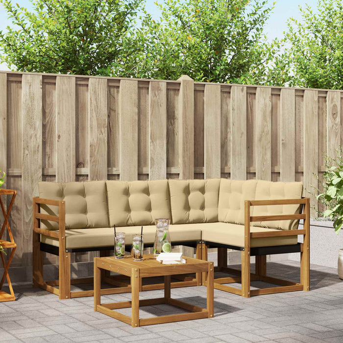 Set de canapele de exterior cu pernă 5 pcs Natural și Bej - WALTI WALTI