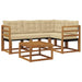 Set de canapele de exterior cu pernă 5 pcs Natural și Bej - WALTI WALTI