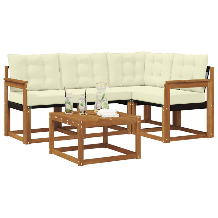Set de canapele de exterior cu pernă 5 pcs Natural și Crem - WALTI WALTI