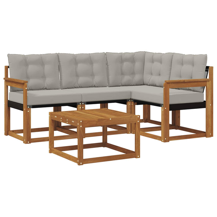 Set de canapele de exterior 5 pcs Gri natural și deschis - WALTI WALTI
