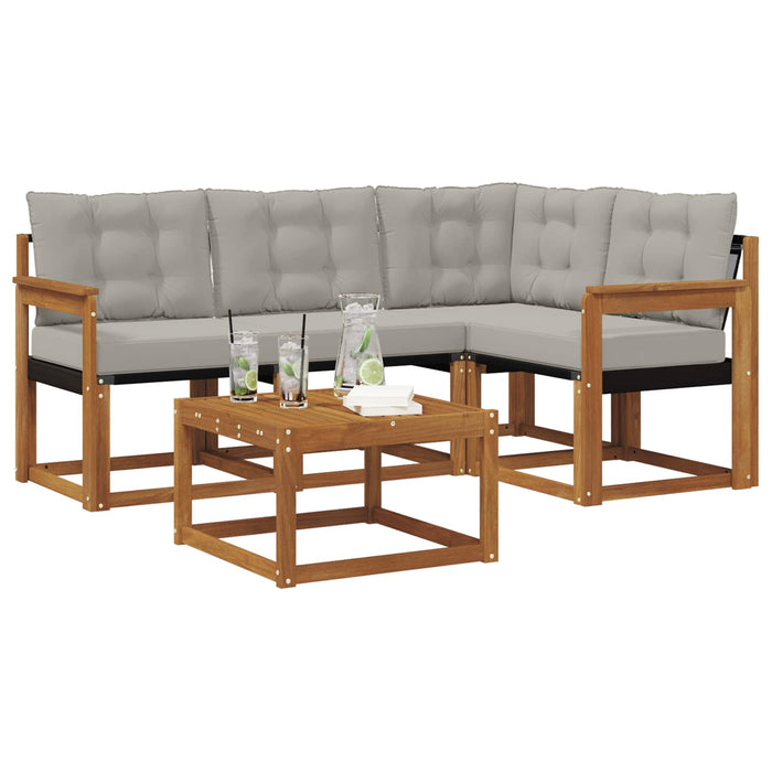 Set de canapele de exterior 5 pcs Gri natural și deschis - WALTI WALTI