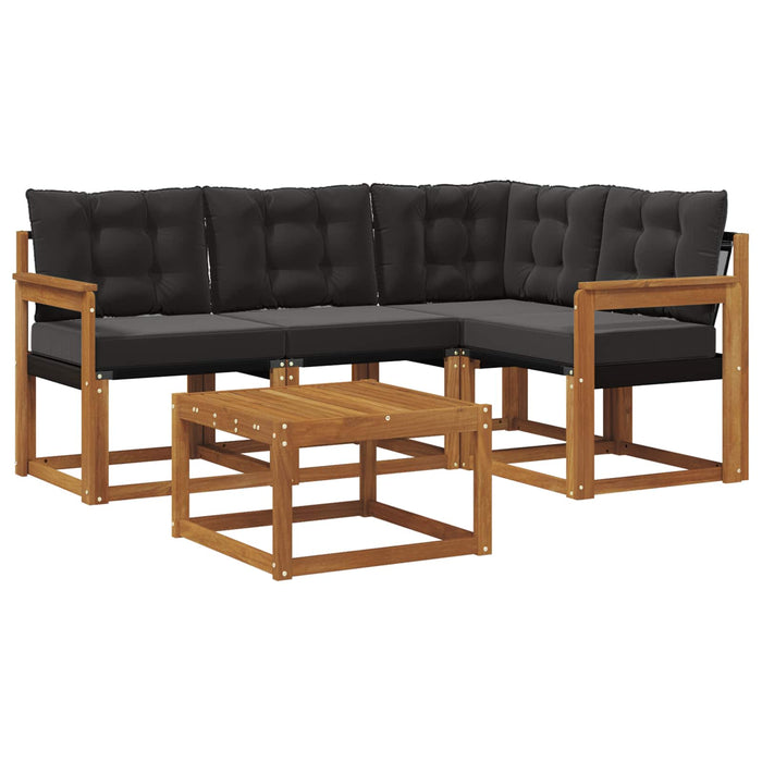 Set de canapele de exterior cu pernă 5 pcs Natural și Negru - WALTI WALTI