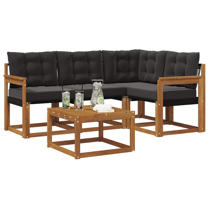 Set de canapele de exterior cu pernă 5 pcs Natural și Negru - WALTI WALTI
