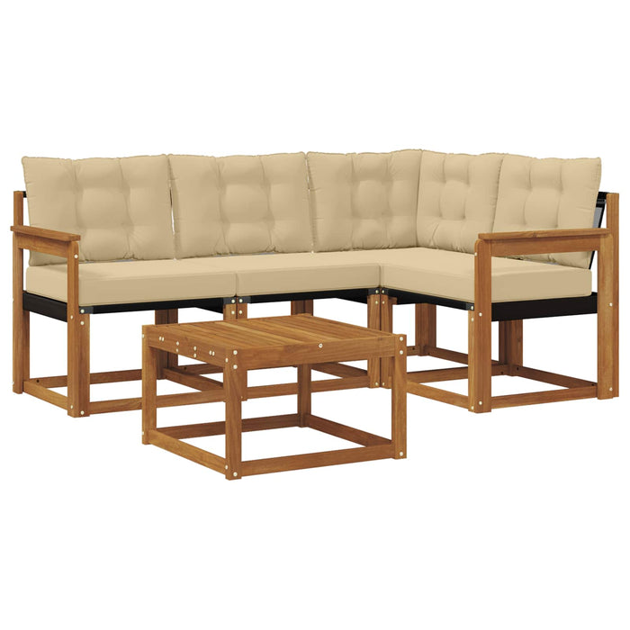 Set de canapele de exterior cu pernă 5 pcs Natural și Bej - WALTI WALTI