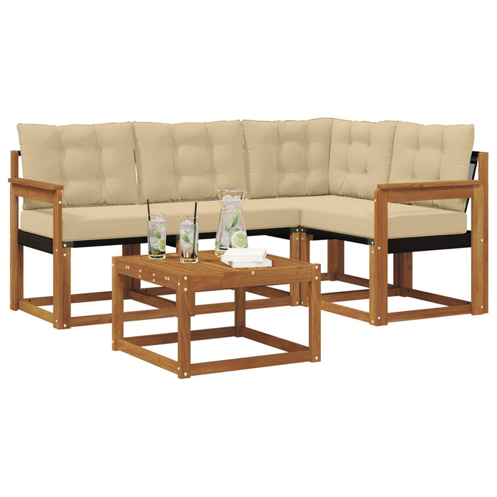 Set de canapele de exterior cu pernă 5 pcs Natural și Bej - WALTI WALTI