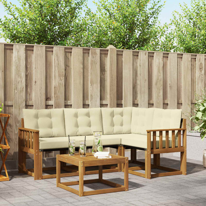 Set de canapele de exterior cu pernă 5 pcs Natural și Crem - WALTI WALTI