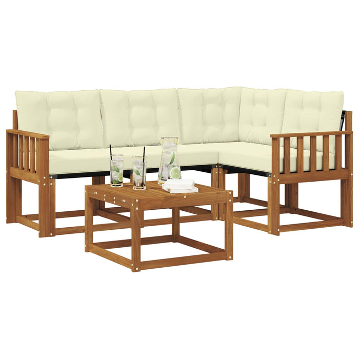 Set de canapele de exterior cu pernă 5 pcs Natural și Crem - WALTI WALTI