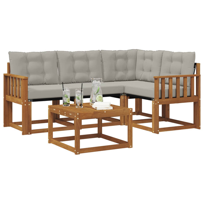 Set de canapele de exterior 5 pcs Gri natural și deschis - WALTI WALTI