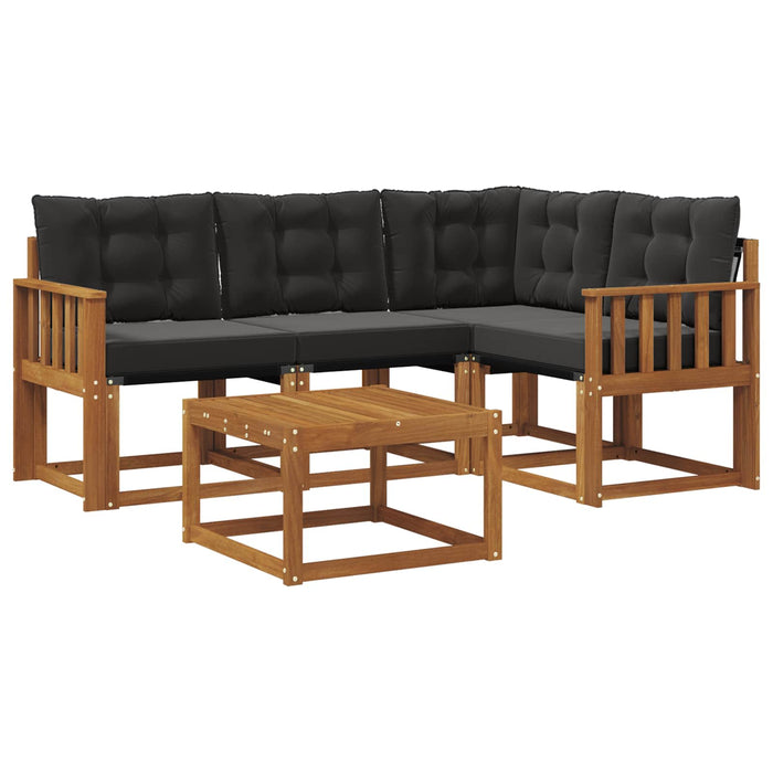 Set de canapele de exterior cu pernă 5 pcs Natural și Negru - WALTI WALTI