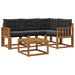 Set de canapele de exterior cu pernă 5 pcs Natural și Negru - WALTI WALTI