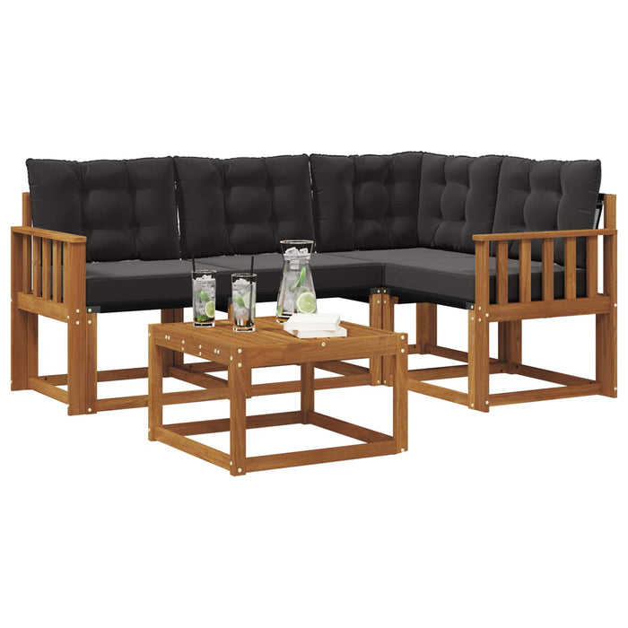 Set de canapele de exterior cu pernă 5 pcs Natural și Negru - WALTI WALTI