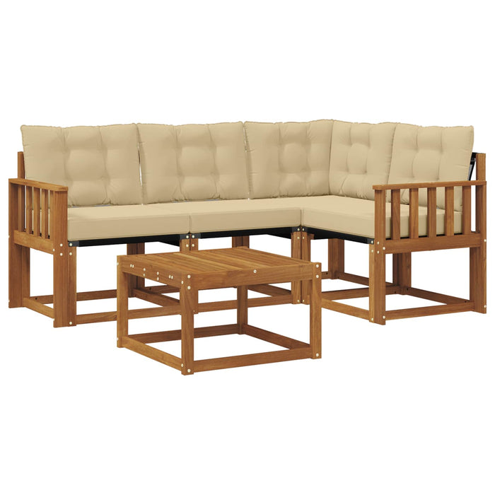 Set de canapele de exterior cu pernă 5 pcs Natural și Bej - WALTI WALTI