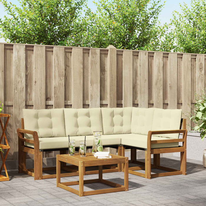 Set de canapele de exterior cu pernă 5 pcs Natural și Crem - WALTI WALTI