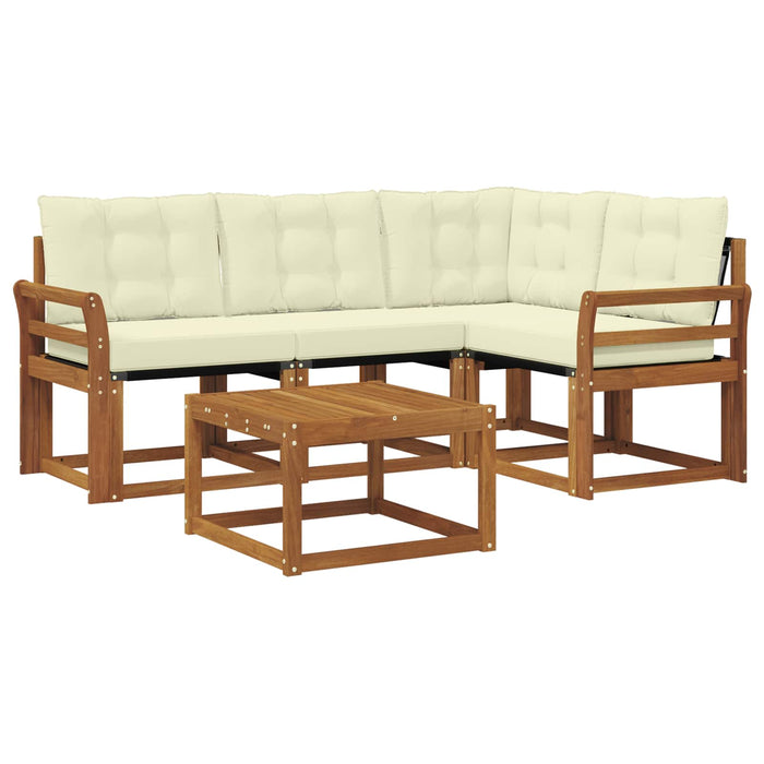 Set de canapele de exterior cu pernă 5 pcs Natural și Crem - WALTI WALTI