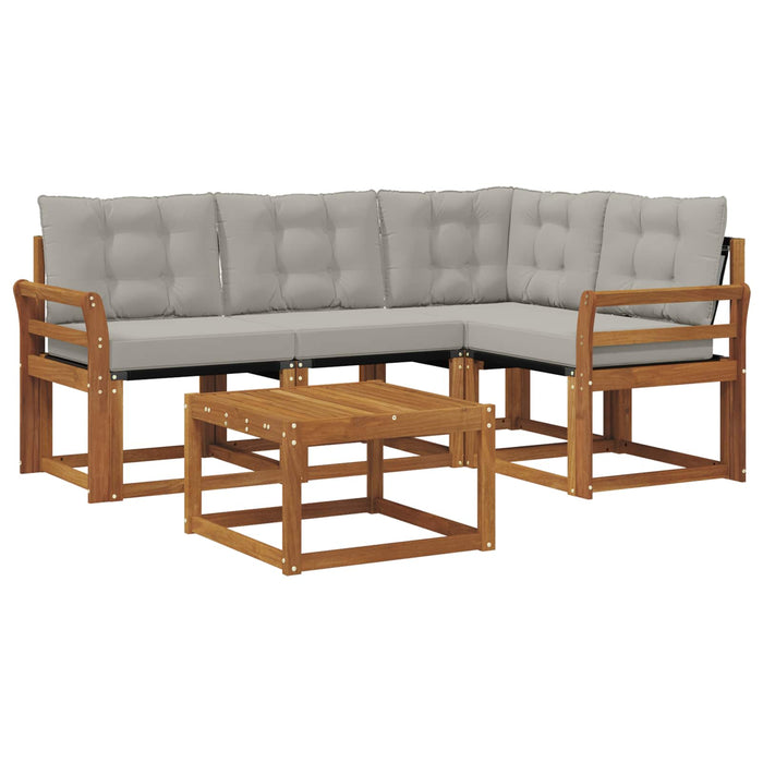 Set de canapele de exterior 5 pcs Gri natural și deschis - WALTI WALTI