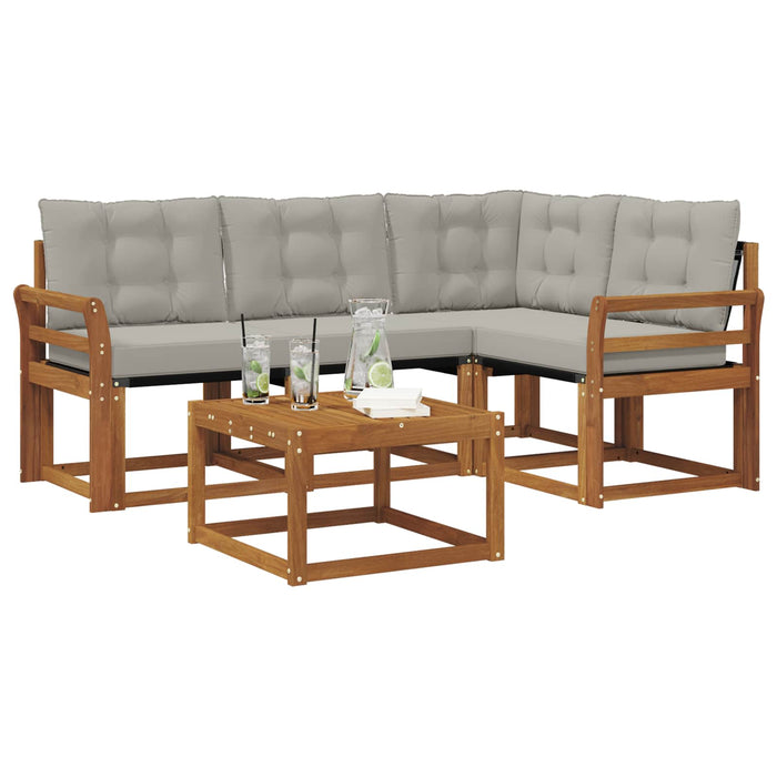 Set de canapele de exterior 5 pcs Gri natural și deschis - WALTI WALTI