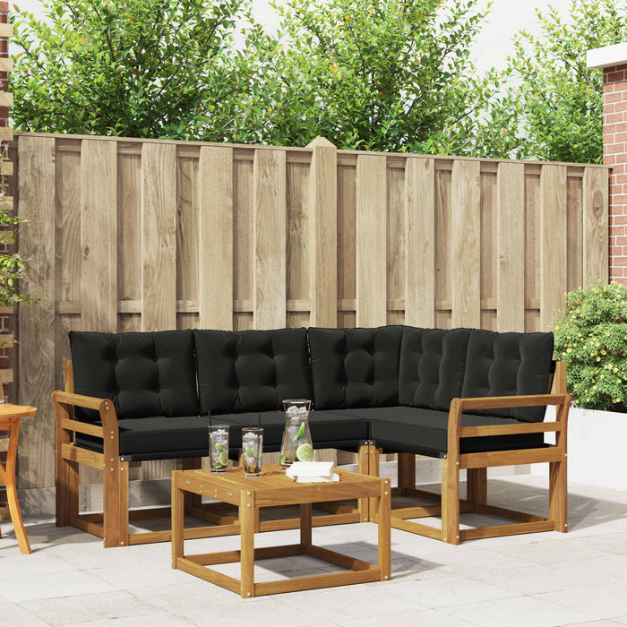 Set de canapele de exterior cu pernă 5 pcs Natural și Negru - WALTI WALTI