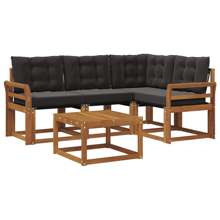 Set de canapele de exterior cu pernă 5 pcs Natural și Negru - WALTI WALTI