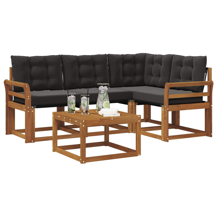 Set de canapele de exterior cu pernă 5 pcs Natural și Negru - WALTI WALTI