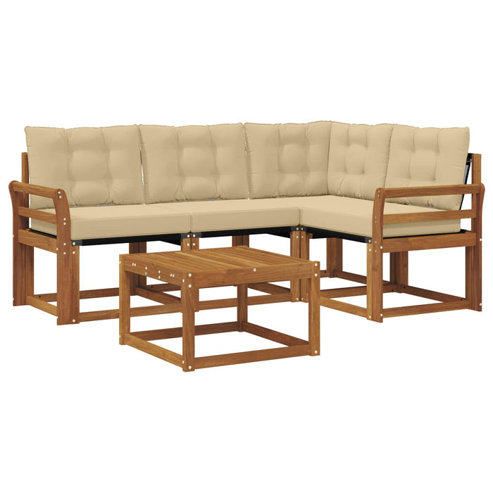 Set de canapele de exterior cu pernă 5 pcs Natural și Bej - WALTI WALTI