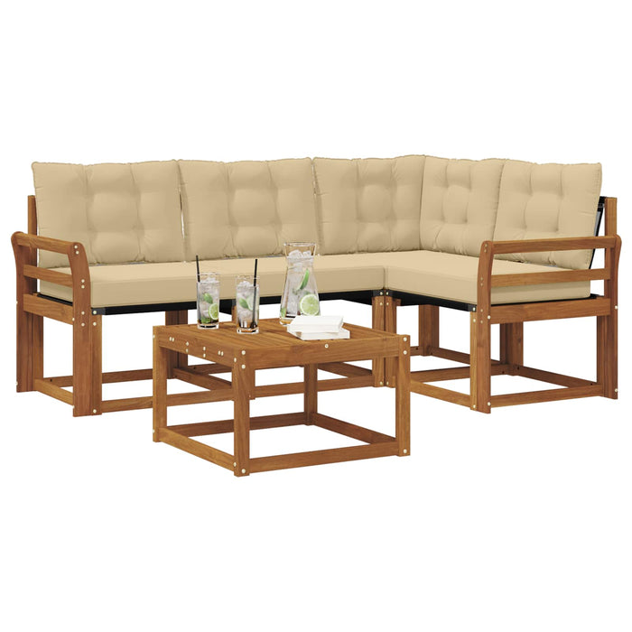 Set de canapele de exterior cu pernă 5 pcs Natural și Bej - WALTI WALTI