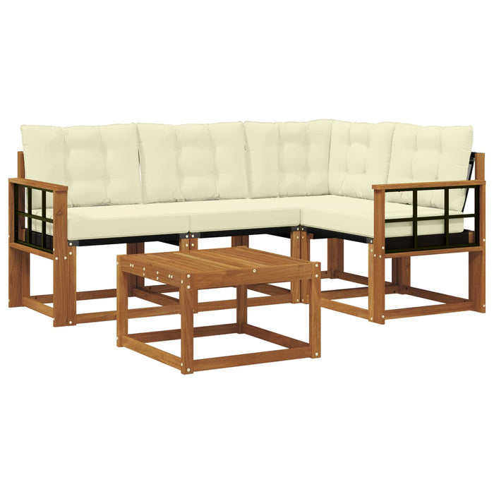 Set de canapele de exterior cu pernă 5 pcs Natural și Crem - WALTI WALTI
