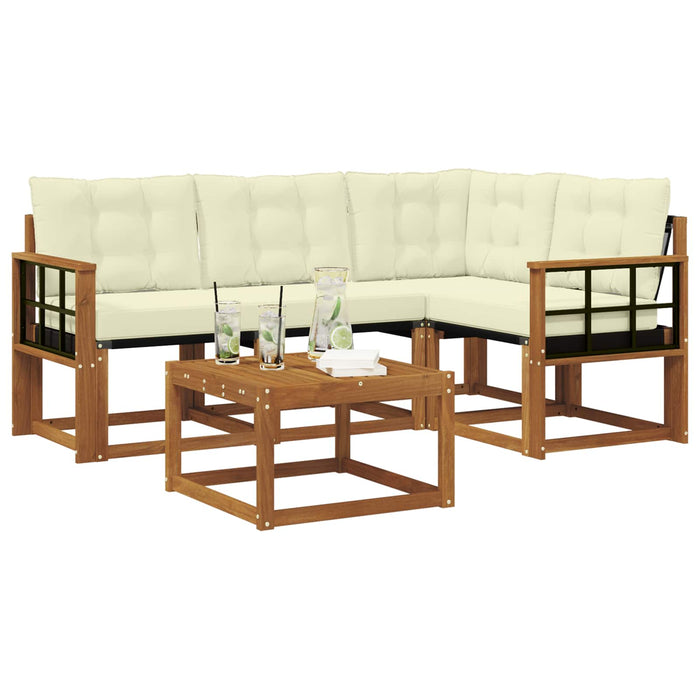 Set de canapele de exterior cu pernă 5 pcs Natural și Crem - WALTI WALTI