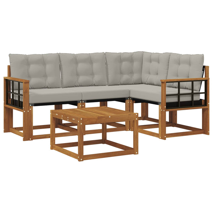 Set de canapele de exterior 5 pcs Gri natural și deschis - WALTI WALTI