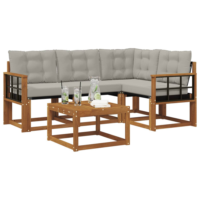 Set de canapele de exterior 5 pcs Gri natural și deschis - WALTI WALTI
