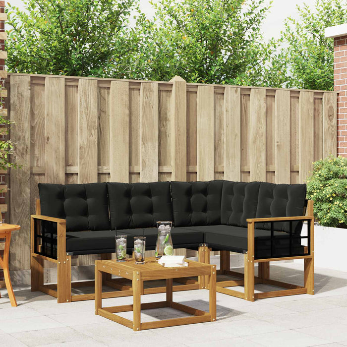 Set de canapele de exterior cu pernă 5 pcs Natural și Negru - WALTI WALTI