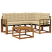 Set de canapele de exterior cu pernă 5 pcs Natural și Bej - WALTI WALTI