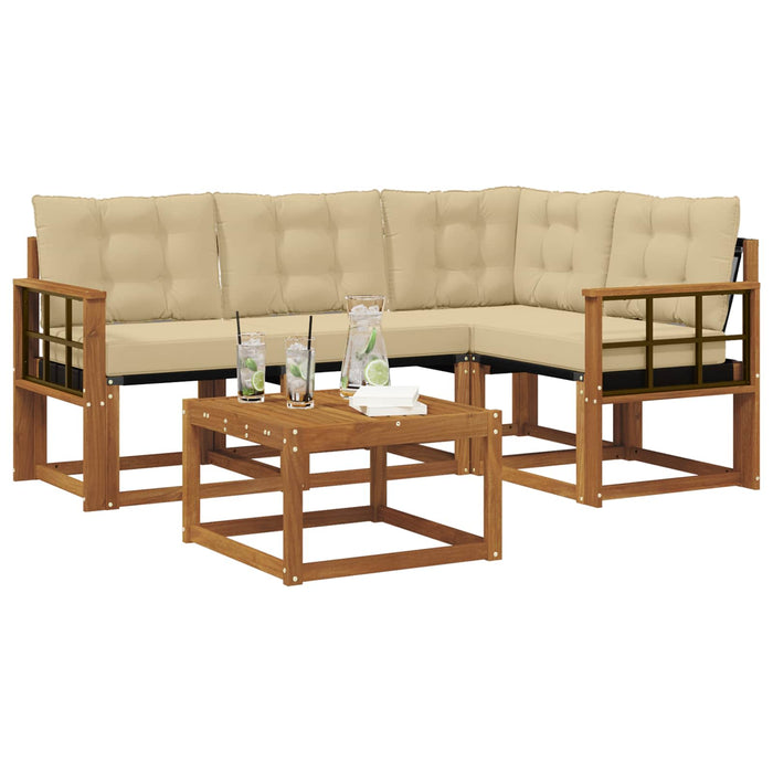 Set de canapele de exterior cu pernă 5 pcs Natural și Bej - WALTI WALTI