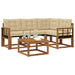Set de canapele de exterior cu pernă 5 pcs Natural și Bej - WALTI WALTI
