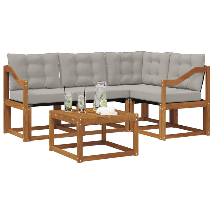 Set de canapele de exterior 5 pcs Gri natural și deschis - WALTI WALTI