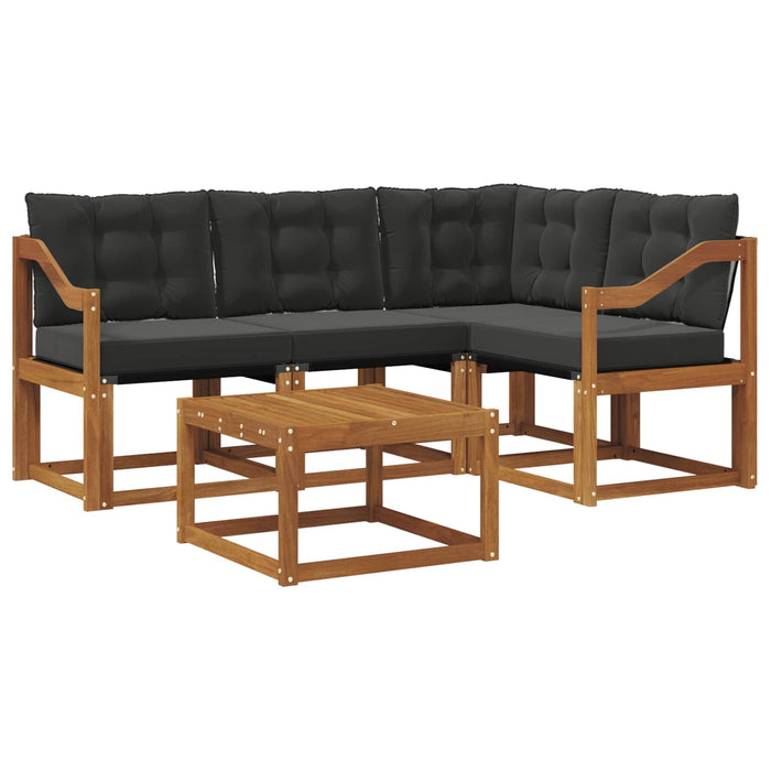 Set de canapele de exterior cu pernă 5 pcs Natural și Negru - WALTI WALTI