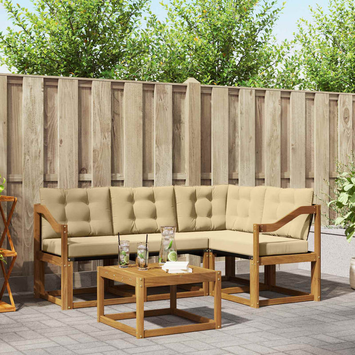 Set de canapele de exterior cu pernă 5 pcs Natural și Bej - WALTI WALTI