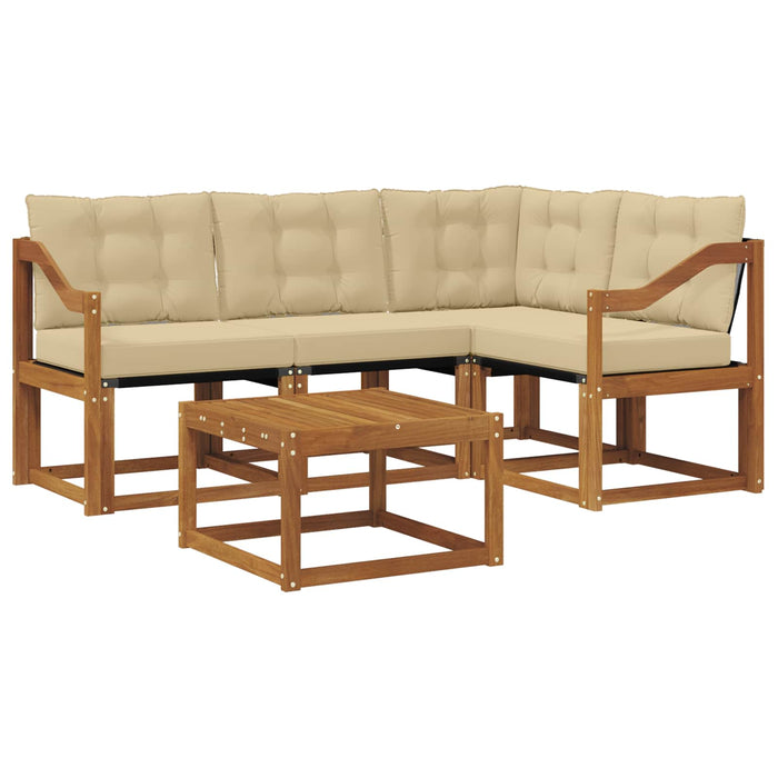 Set de canapele de exterior cu pernă 5 pcs Natural și Bej - WALTI WALTI