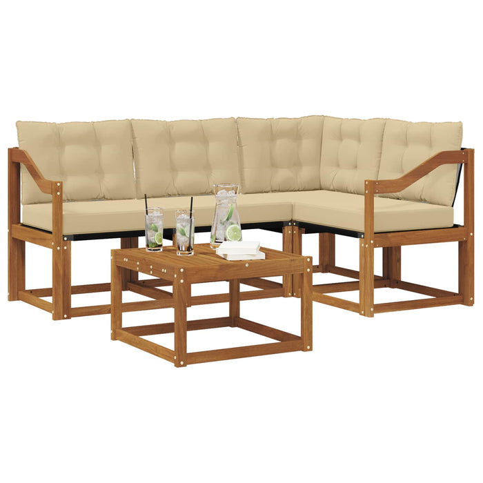 Set de canapele de exterior cu pernă 5 pcs Natural și Bej - WALTI WALTI