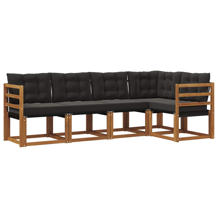 Set de canapele de exterior cu pernă 5 pcs Natural și Negru - WALTI WALTI