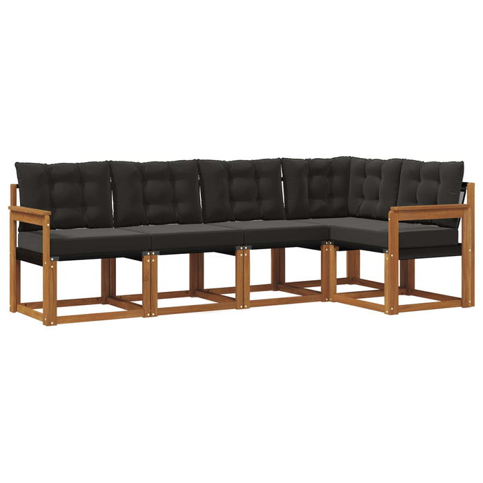 Set de canapele de exterior cu pernă 5 pcs Natural și Negru - WALTI WALTI