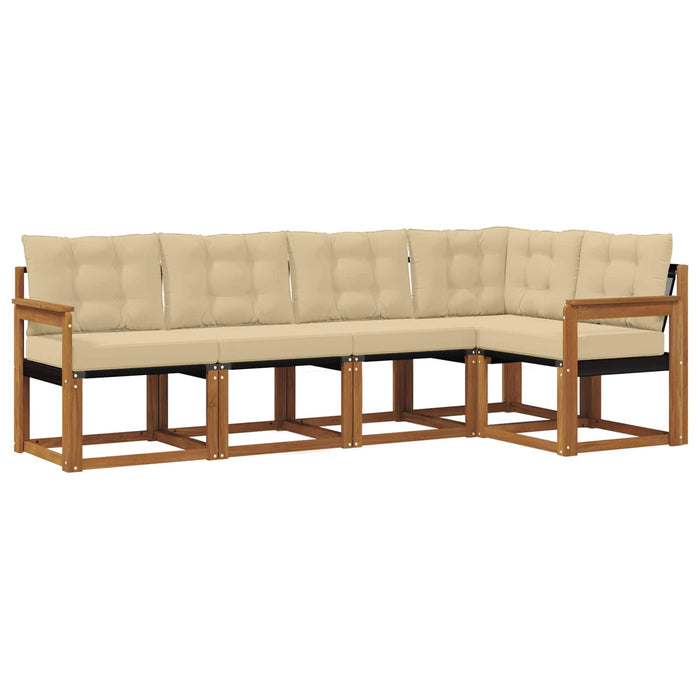 Set de canapele de exterior cu pernă 5 pcs Natural și Bej - WALTI WALTI