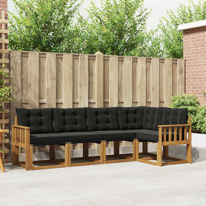 Set de canapele de exterior cu pernă 5 pcs Natural și Negru - WALTI WALTI