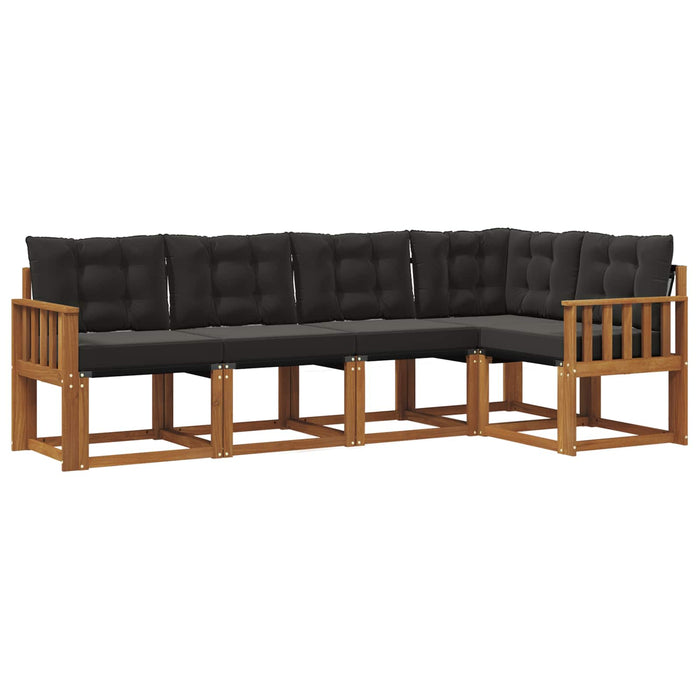 Set de canapele de exterior cu pernă 5 pcs Natural și Negru - WALTI WALTI