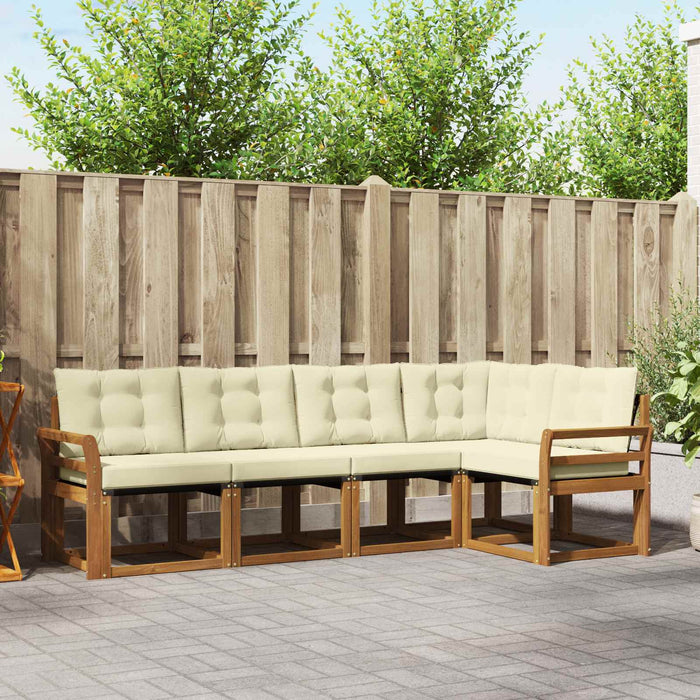 Set de canapele de exterior cu pernă 5 pcs Natural și Crem - WALTI WALTI