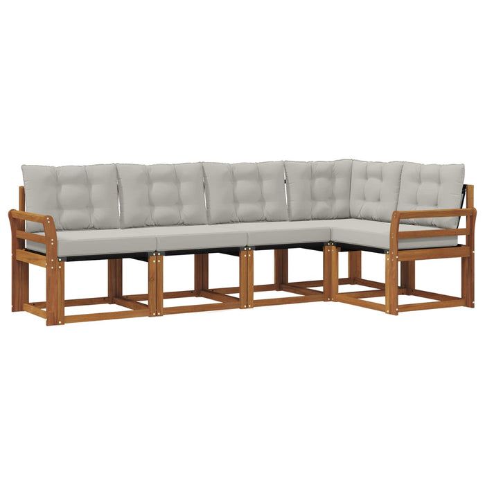Set de canapele de exterior 5 pcs Gri natural și deschis - WALTI WALTI