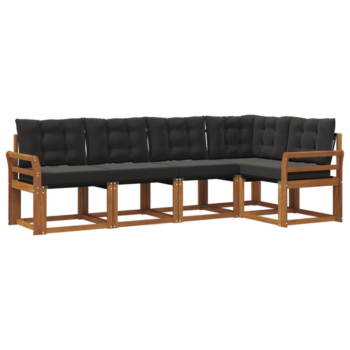 Set de canapele de exterior cu pernă 5 pcs Natural și Negru - WALTI WALTI