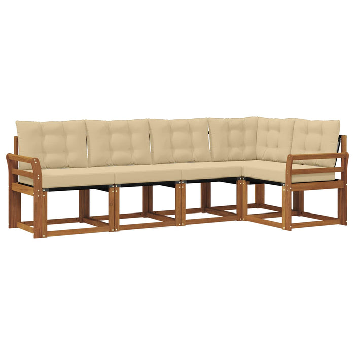 Set de canapele de exterior cu pernă 5 pcs Natural și Bej - WALTI WALTI