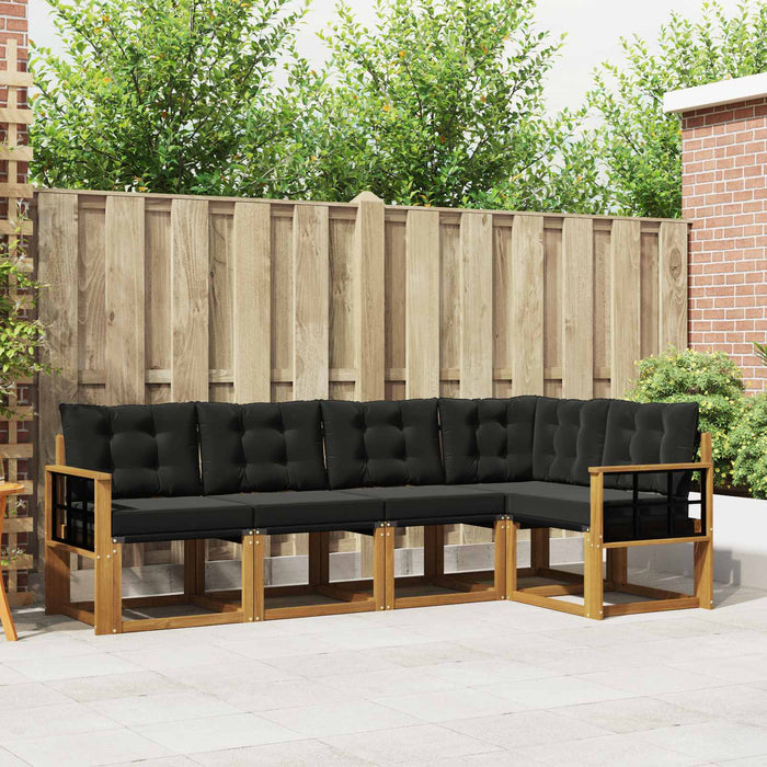 Set de canapele de exterior cu pernă 5 pcs Natural și Negru - WALTI WALTI